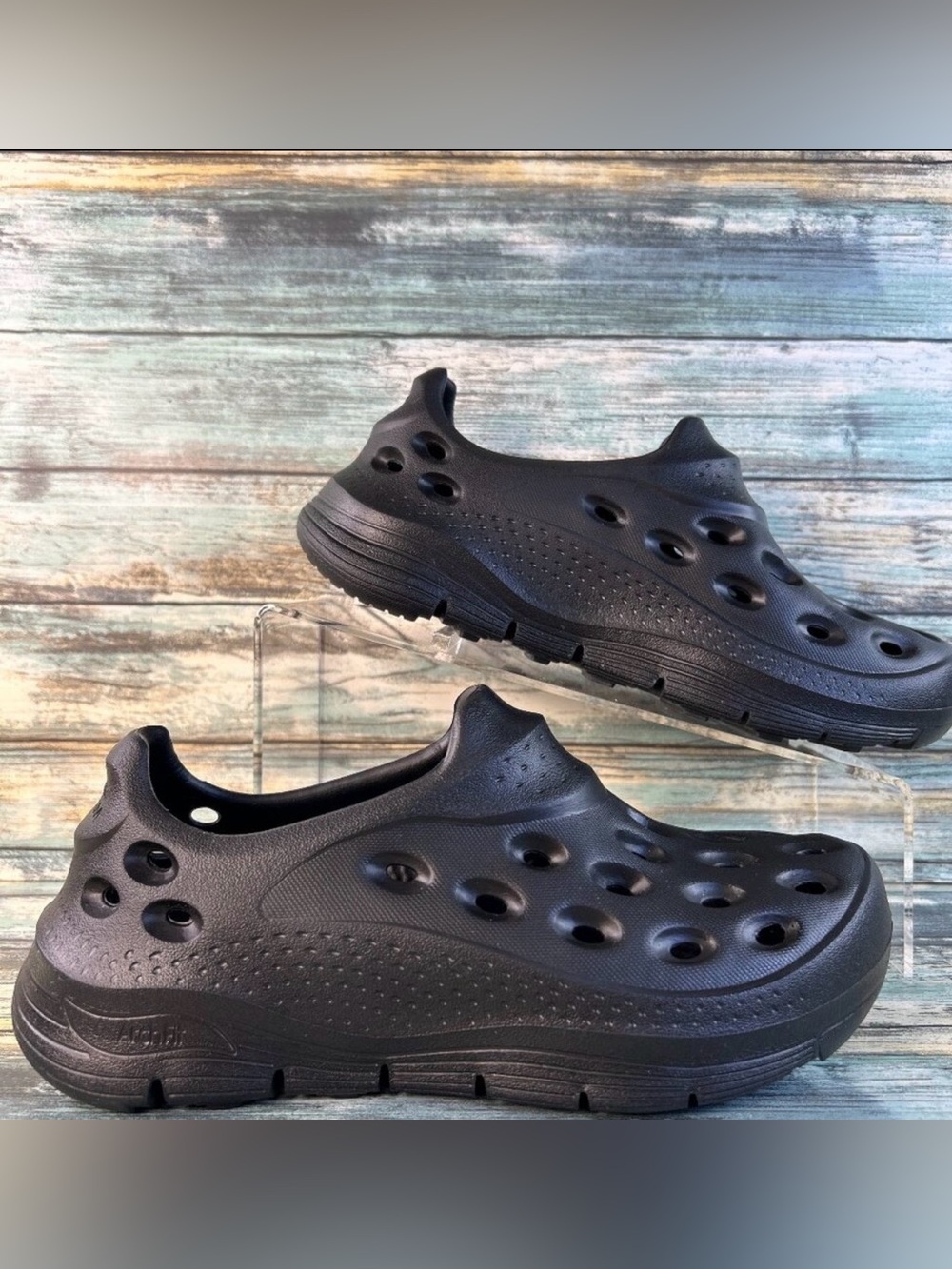 Skechers Arch Fit Go Foam Shoes Size 6 Black Rubber Slip On Lightweight Loafers